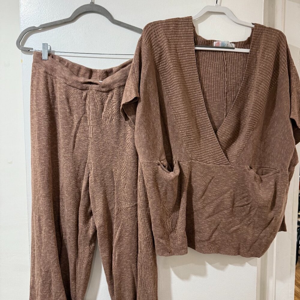 ✨ Free People Jaclyn Sweater Set – Raw Umber (2-Piece Knit Lounge Set) ✨ - Picture 8 of 10